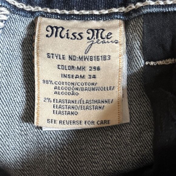 Miss Me Jeans Mid Rise Boot Embellished Pockets Southwest Distressed 27/34 - Picture 13 of 13